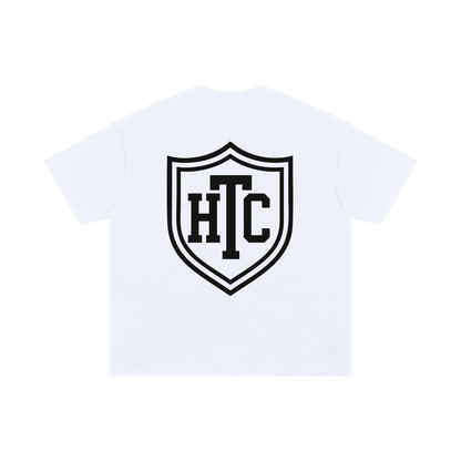 Heavy Theory Co. — Shield Tee / White Unisex Oversized Cotton T-Shirt
