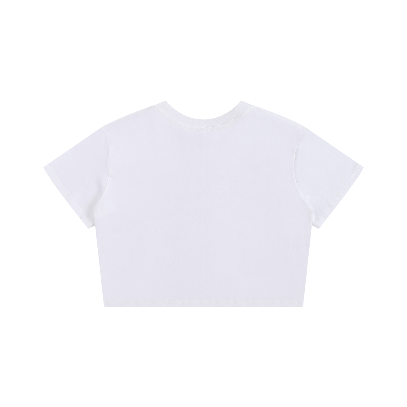 Heavy Theory Co. — Stacked Crop Tee / White - Baby Tee Seamless T-Shirt - 200 GSM