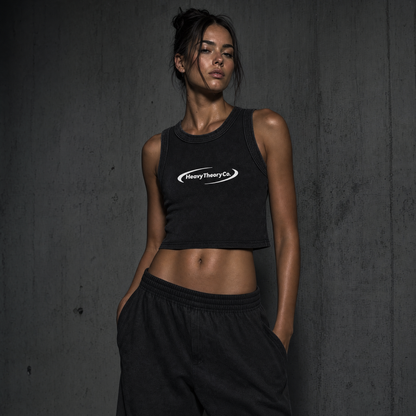 HTC Orbit Crop Tank Top — Washed Black / Snow Washed Tank Top Women