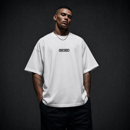 Heavy Theory Co. — Shield Tee / White Unisex Oversized Cotton T-Shirt