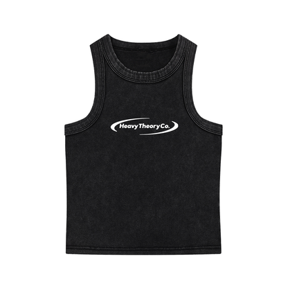 HTC Orbit Crop Tank Top — Washed Black / Snow Washed Tank Top Women