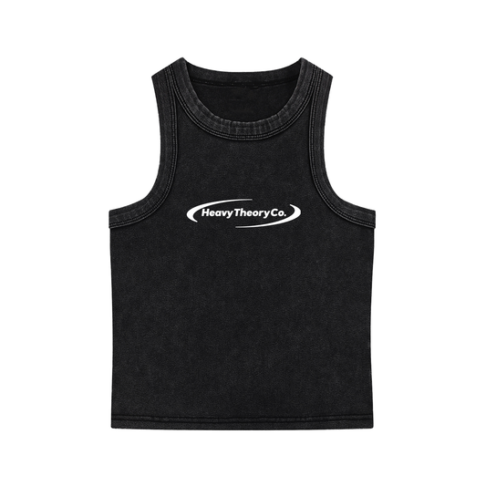 HTC Orbit Crop Tank Top — Washed Black / Snow Washed Tank Top Women